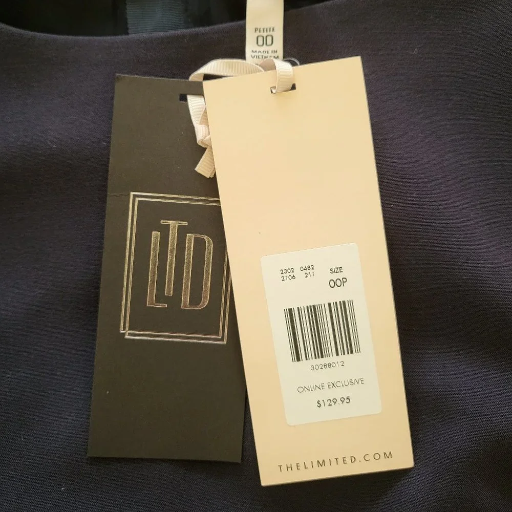 The Limited Navy Sheath Dress - Size 00P - Picture 4 of 6
